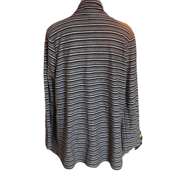 O'Neill *NWOT* Black & White Striped Open Cascade Cardigan Long Sleeve XL - Picture 5 of 8